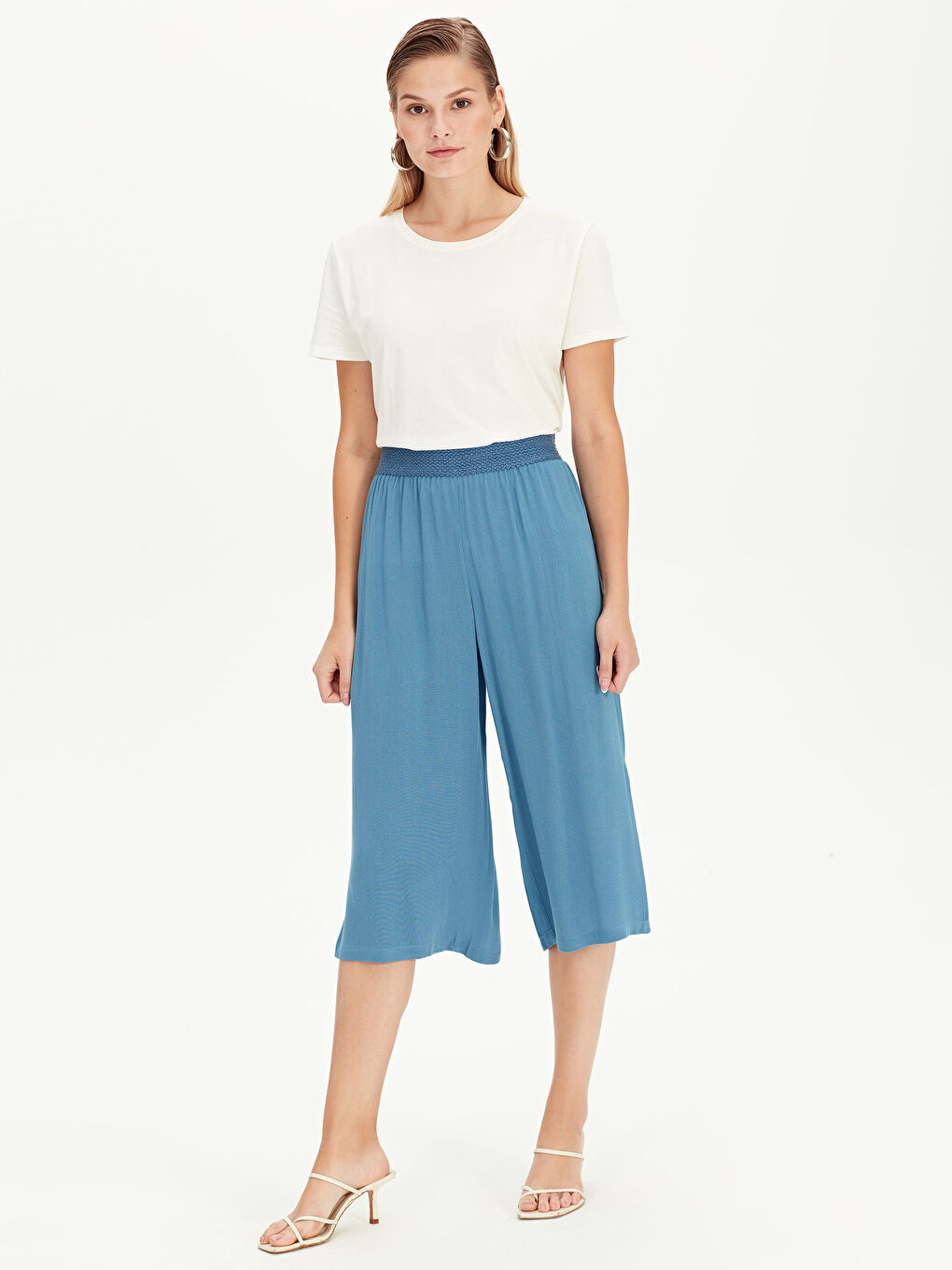 İndigo Rahat Kalıp Kadın Pantolon