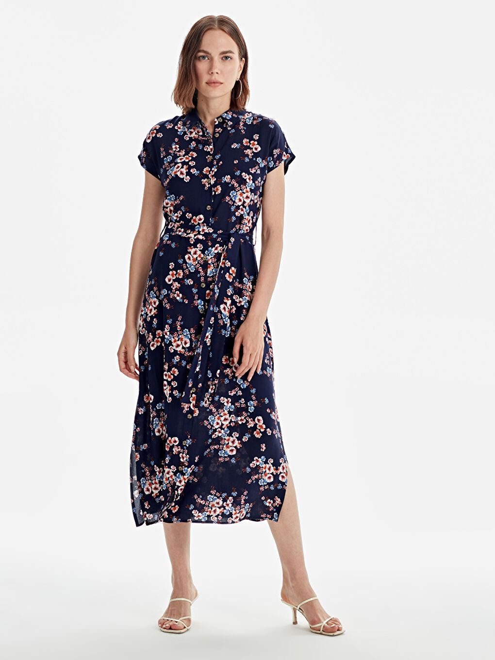 Woman NAVY Shirt Dress-1