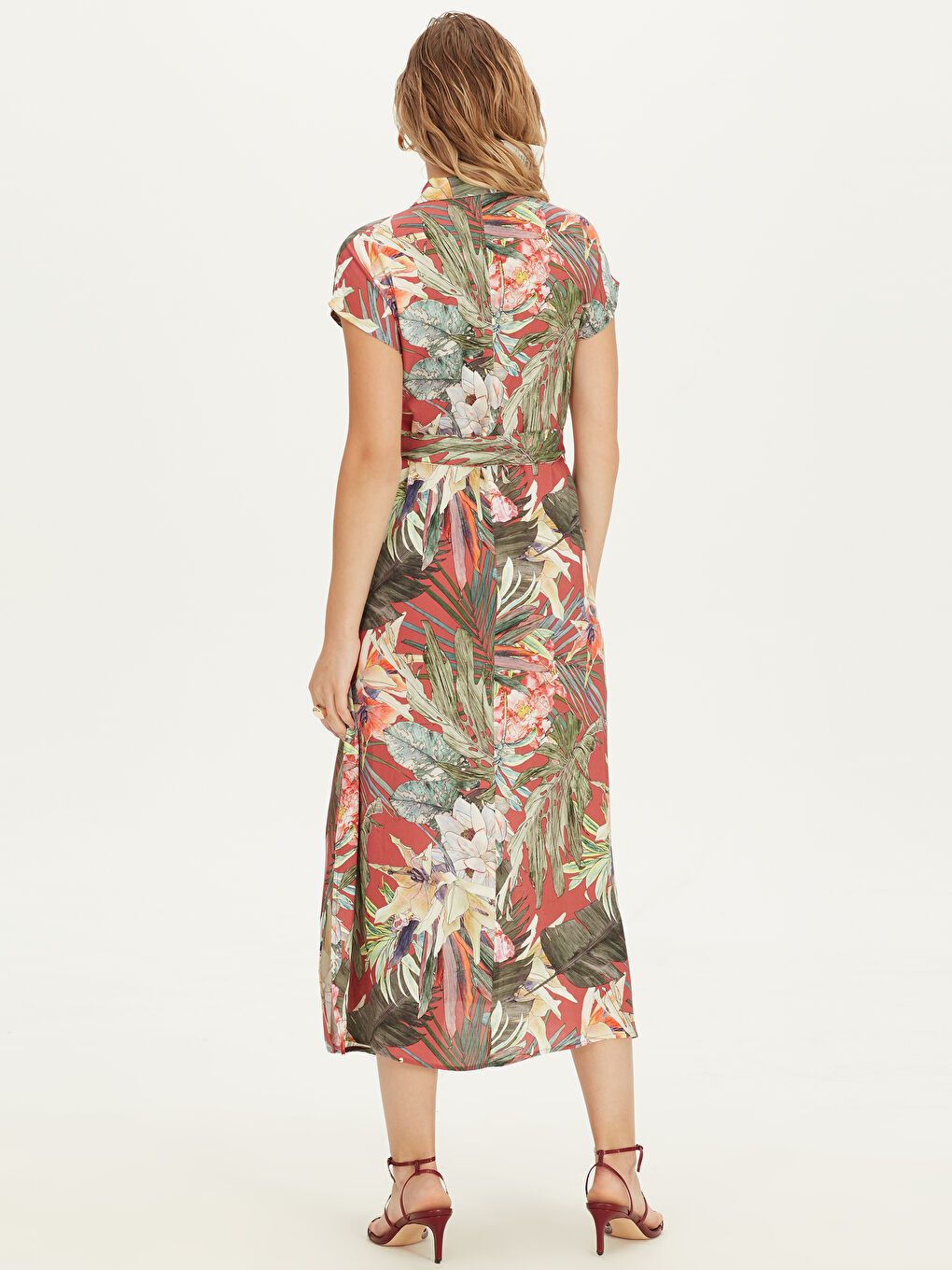 Woman ORANGE Shirt Dress-2