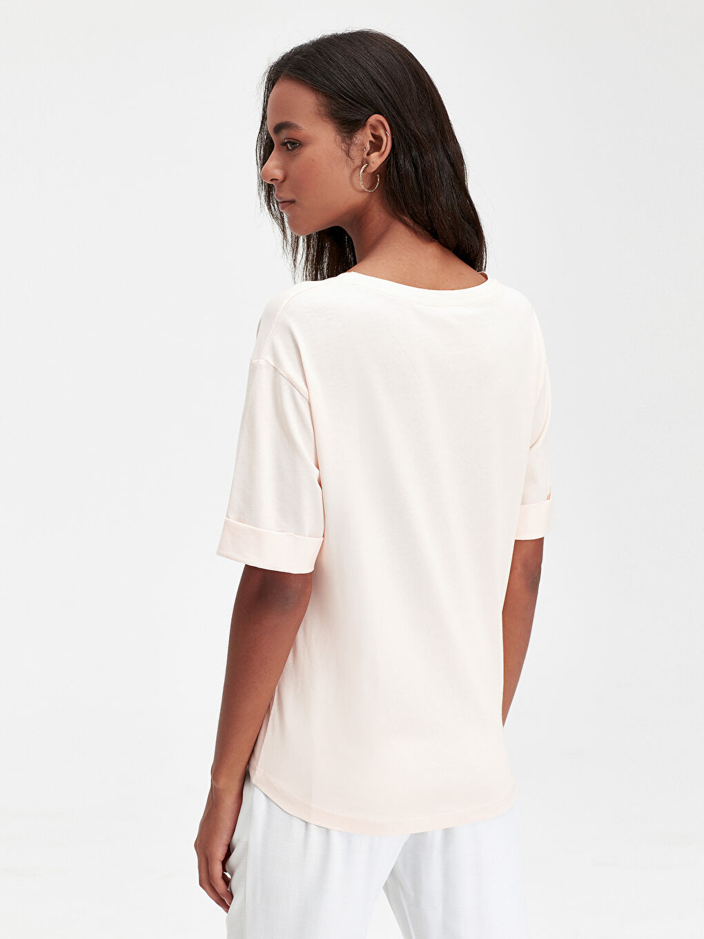 Crew Neck Short Sleeve Women's T-Shirt-1