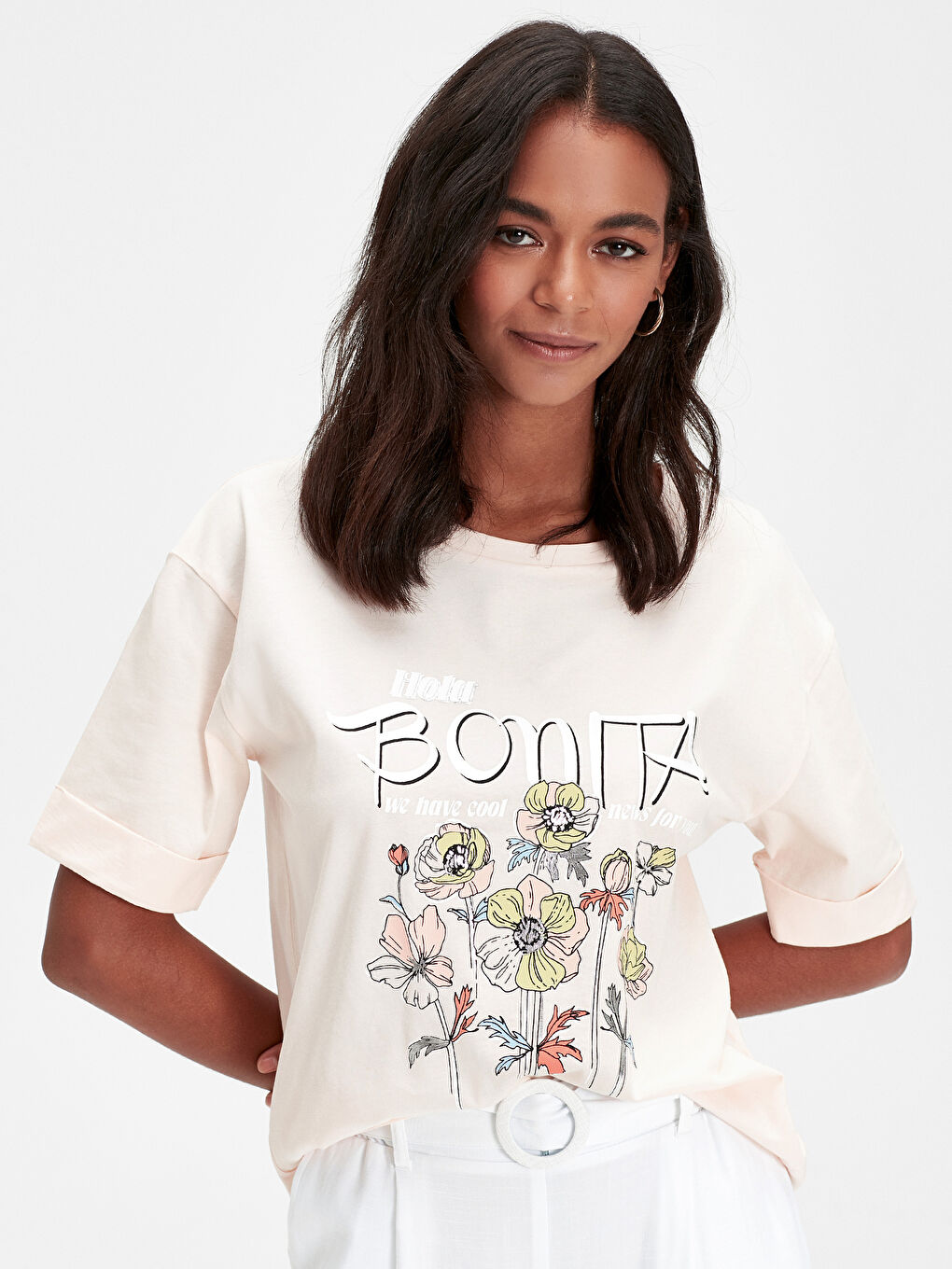 Crew Neck Short Sleeve Women's T-Shirt-2