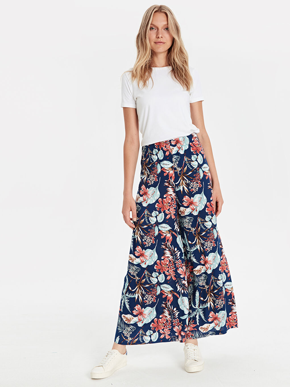 Lacivert Rahat Kalıp Kadın Pantolon Etek