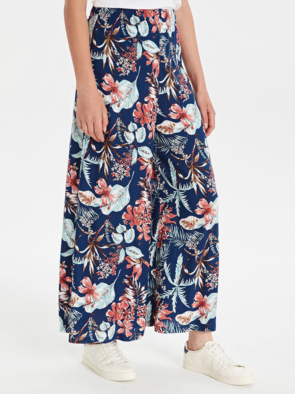 Lacivert Rahat Kalıp Kadın Pantolon Etek-1