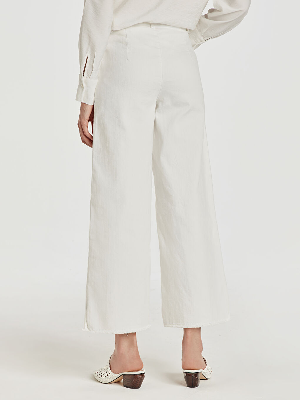Woman ECRU Trousers-3