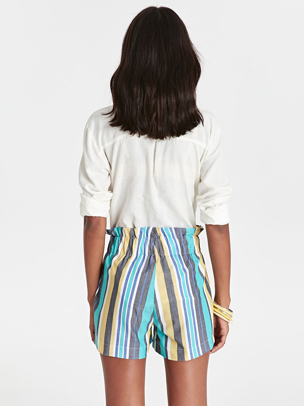 Yeşil Desenli Pamuklu Kadın Şort-2