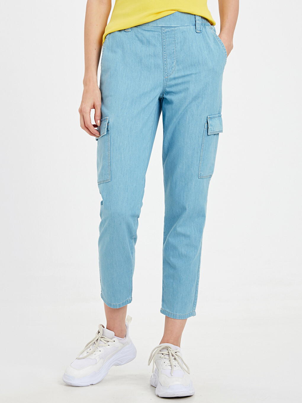 Regular Fit Mid Rise Women's Jean Trousers-1