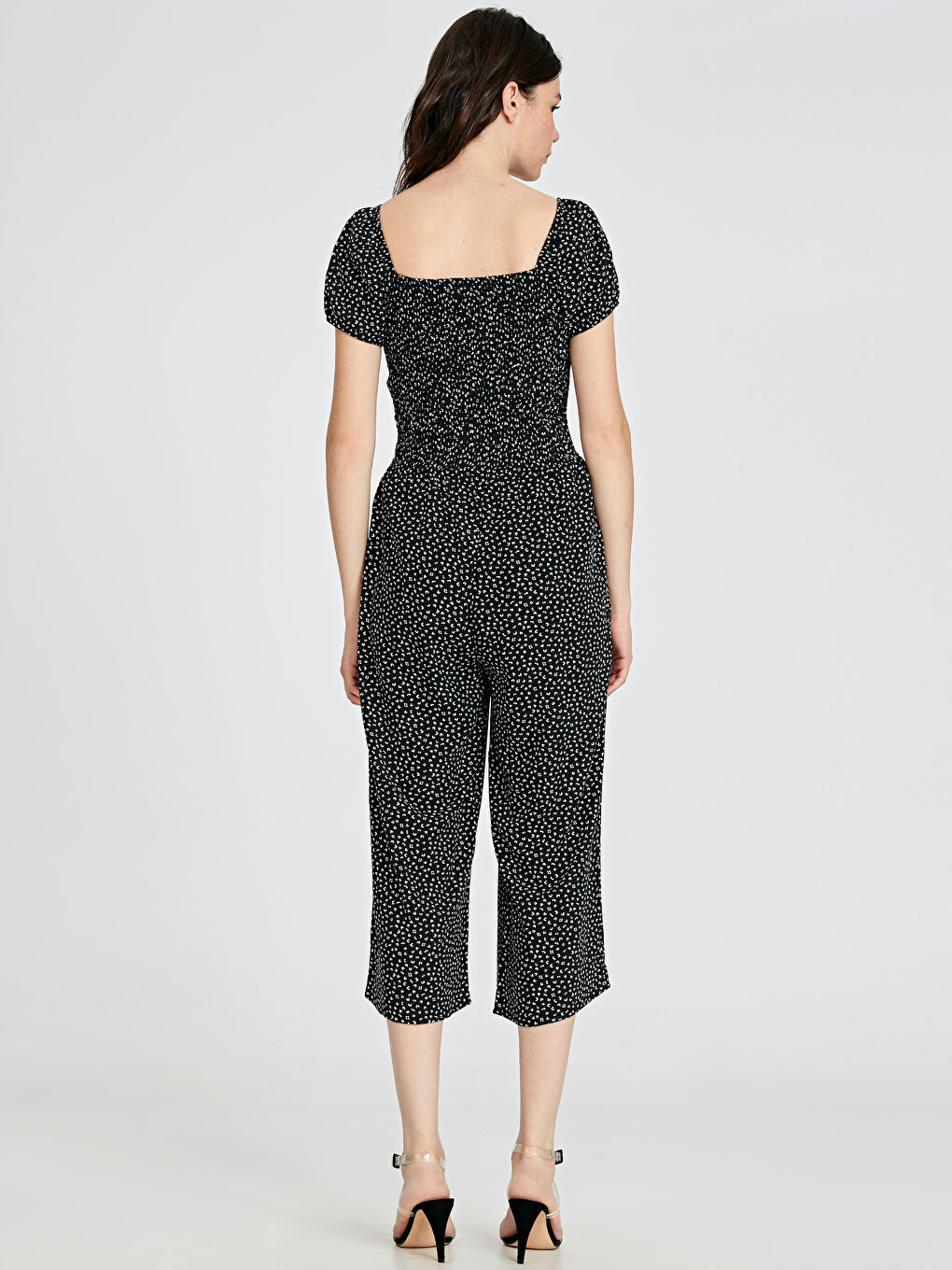 Siyah Kadın Kolsuz Tulum-2