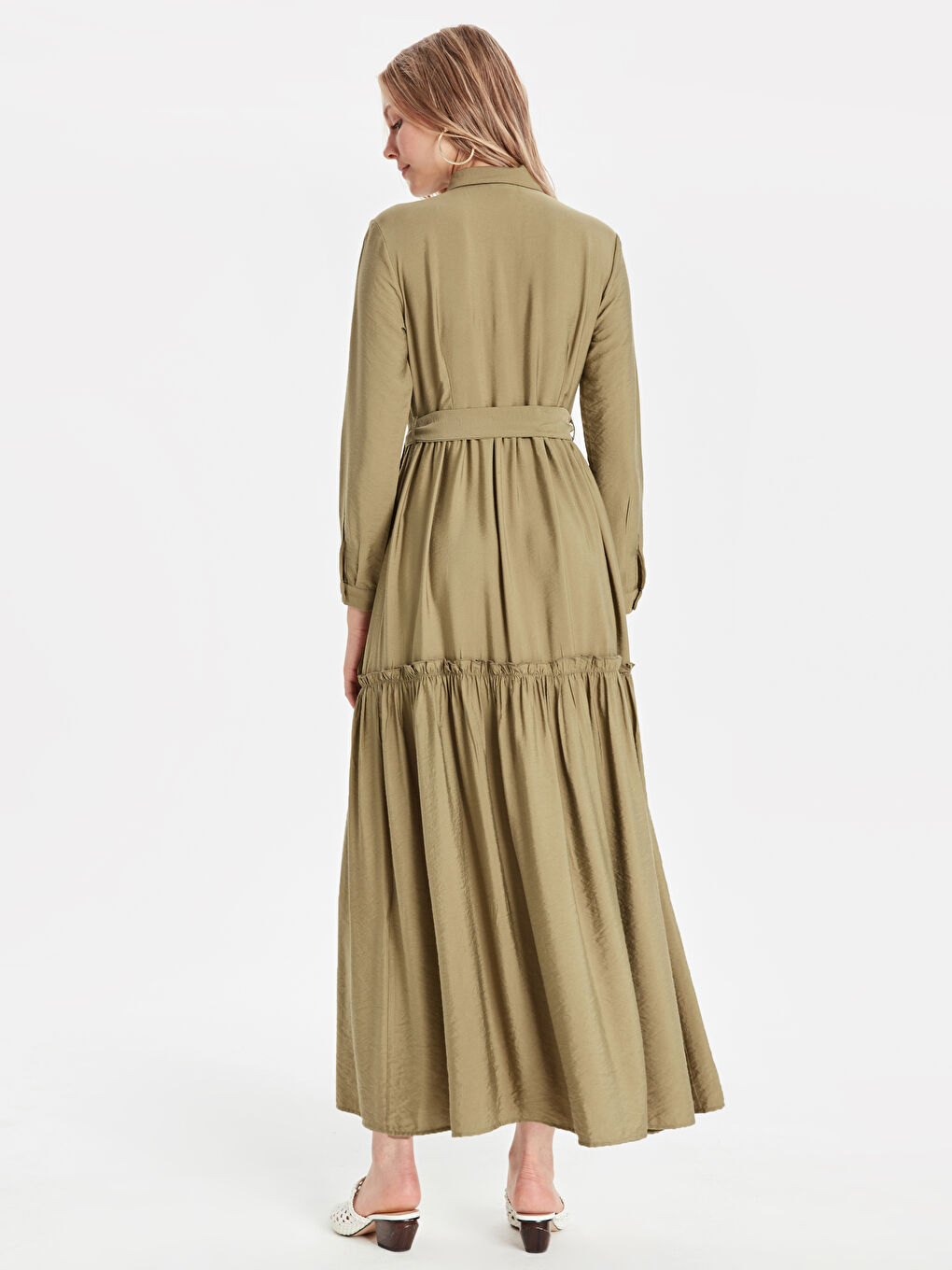 Robe de chemise KAKI Femme-2