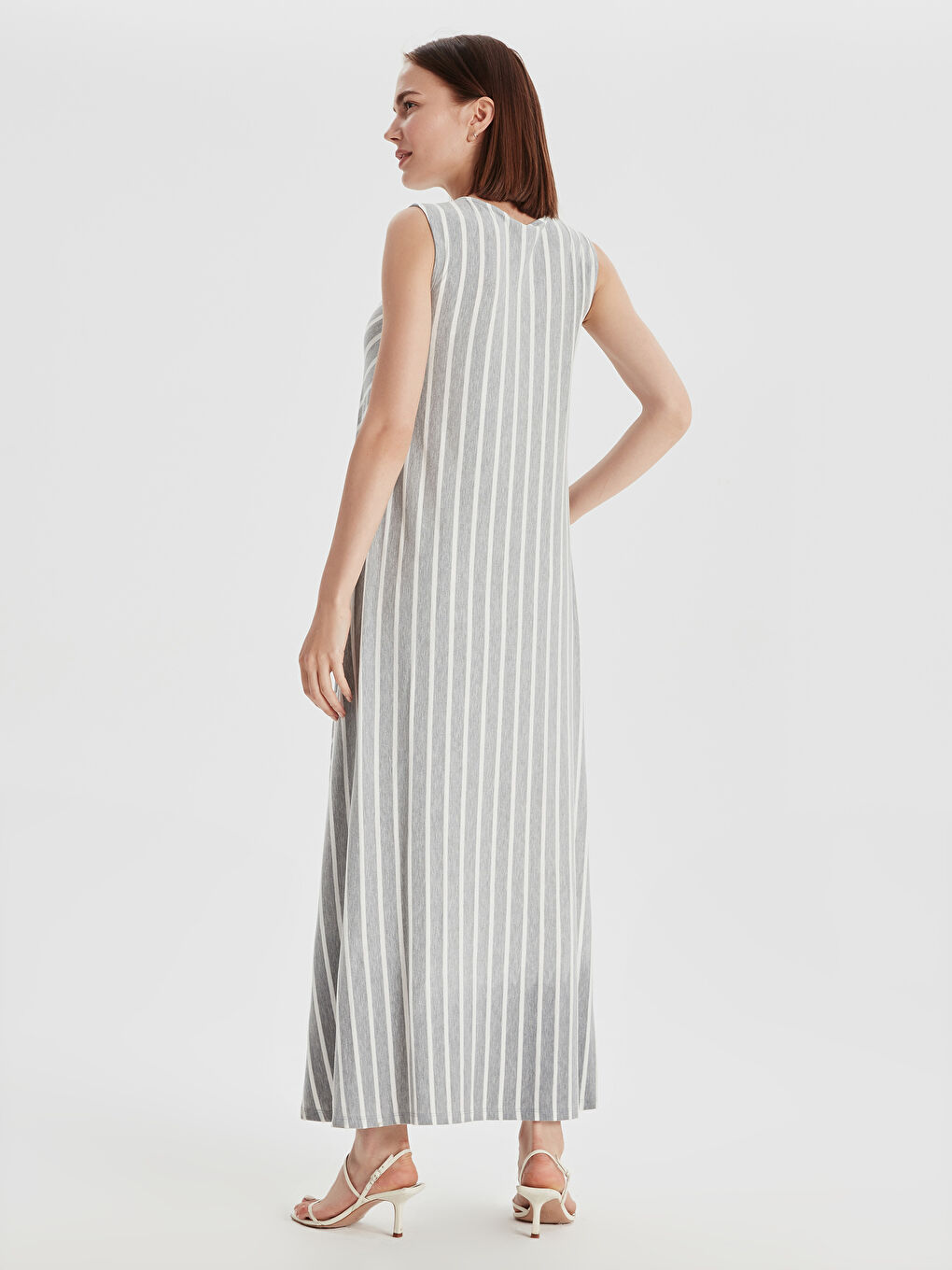 Gri Çizgili Elbise-2