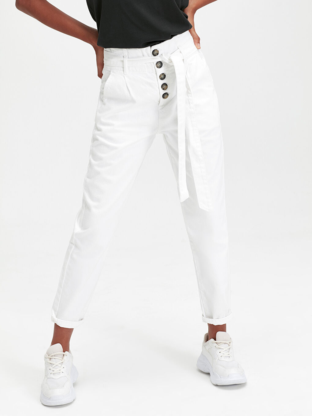 Beyaz Rodeo Jean Pantolon-1