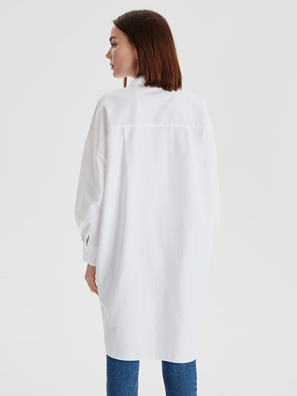 Ekru Poplin Kadın Tunik-2