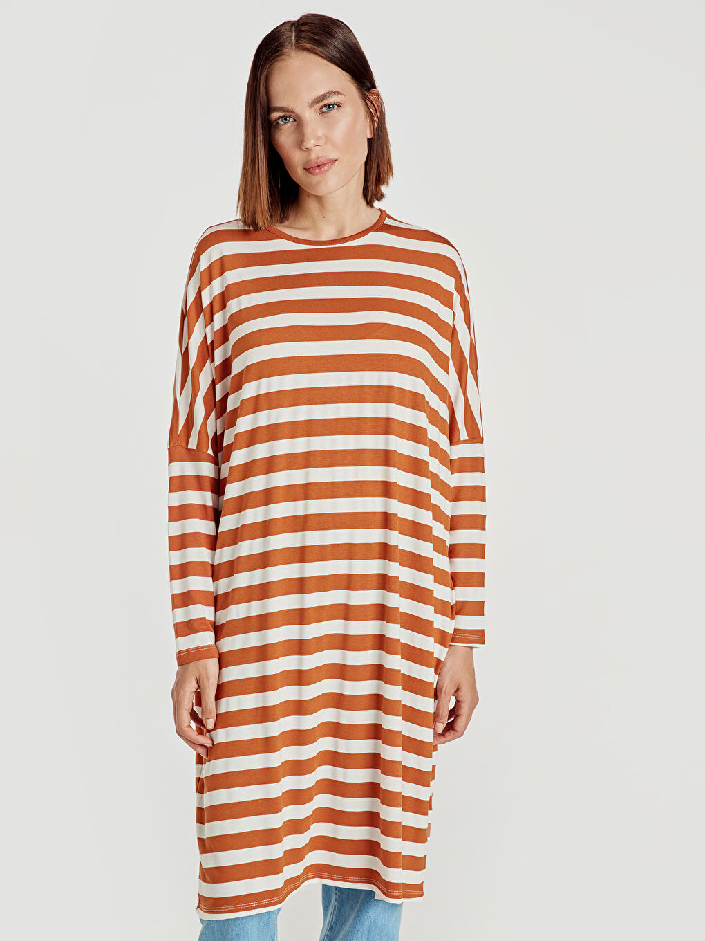 LCW Modest Woman ORANGE Tunic -9SV451Z8-E53