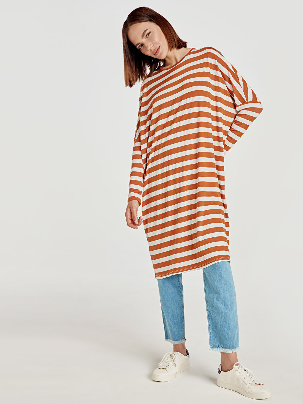 LCW Modest Woman ORANGE Tunic -9SV451Z8-E53
