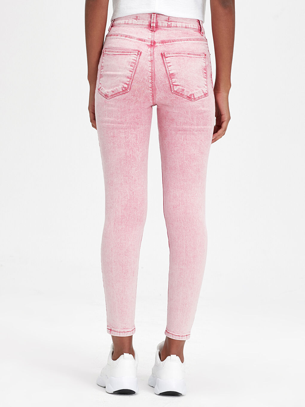 Pembe Jüpiter Süper Skinny Fit Kadın Jean Pantolon-2