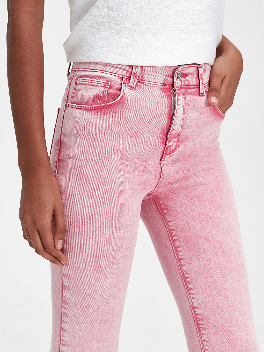 Pembe Jüpiter Süper Skinny Fit Kadın Jean Pantolon-3