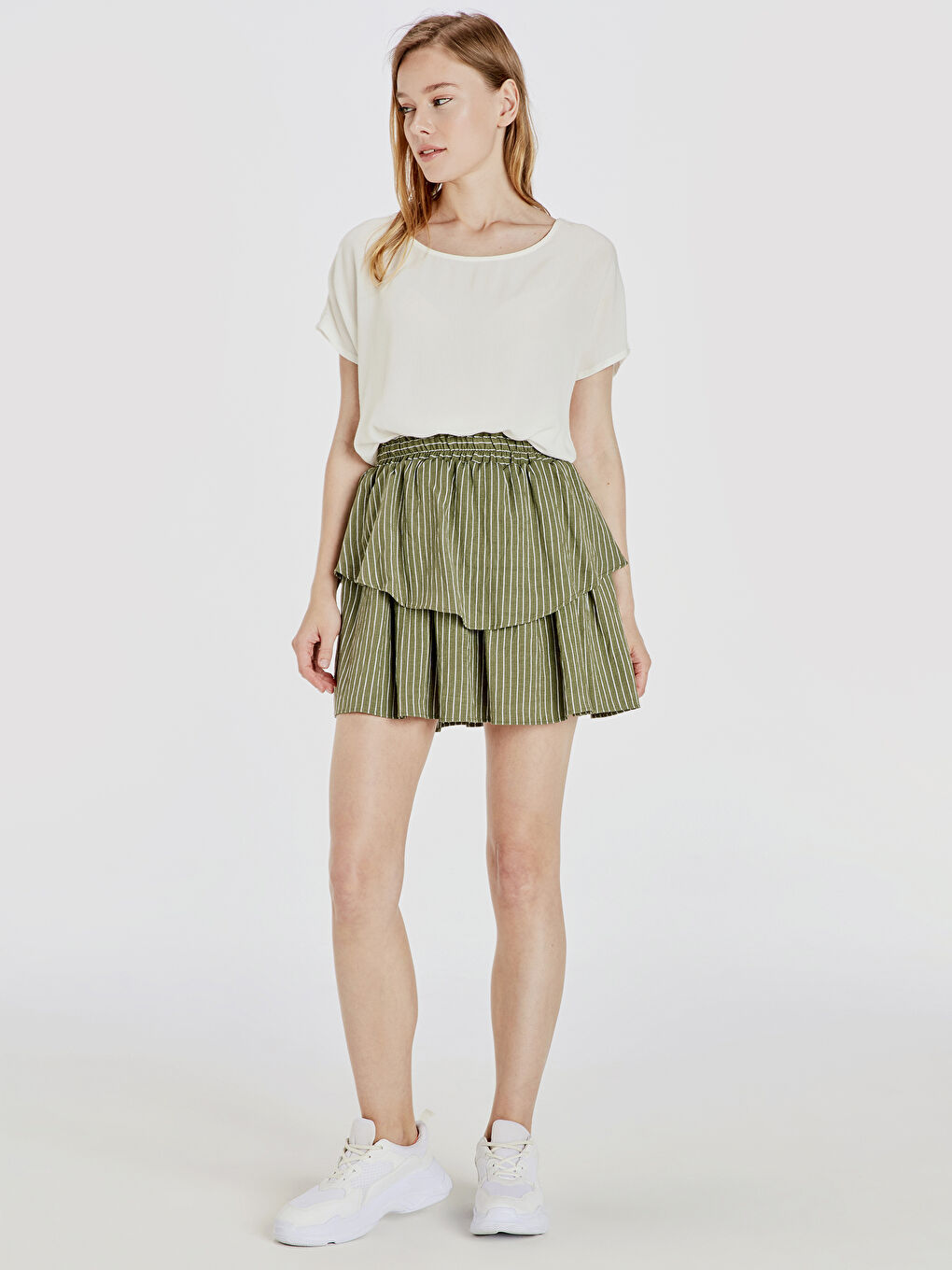 Yeşil Çizgili Etek-1