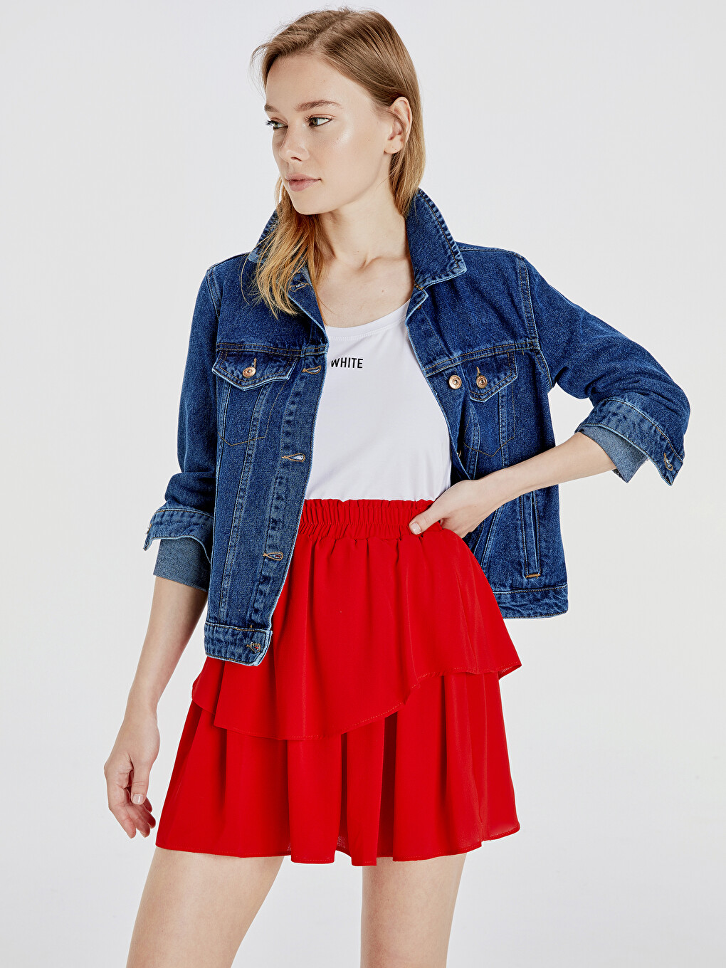 Jupe  Rouge Femme-1