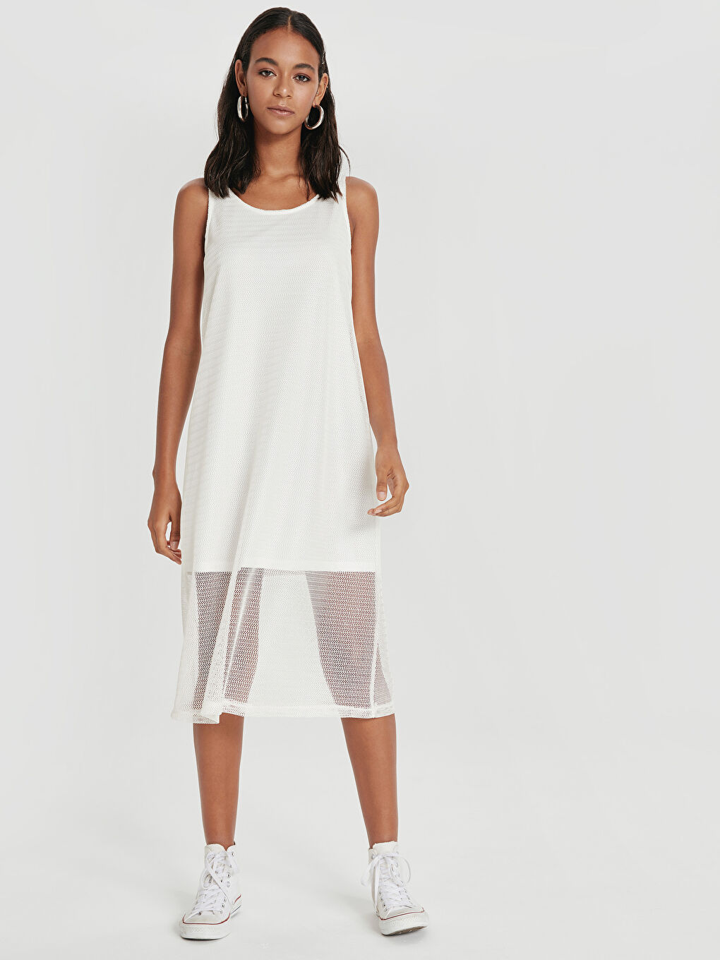 Women U Neck Strap Straight Dress-1