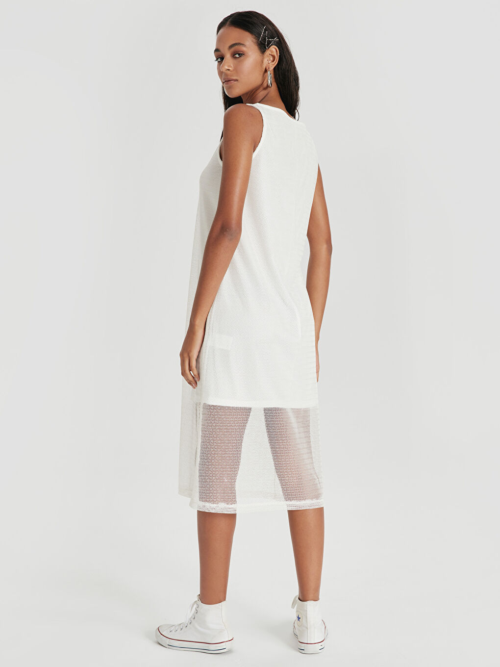 Women U Neck Strap Straight Dress-2