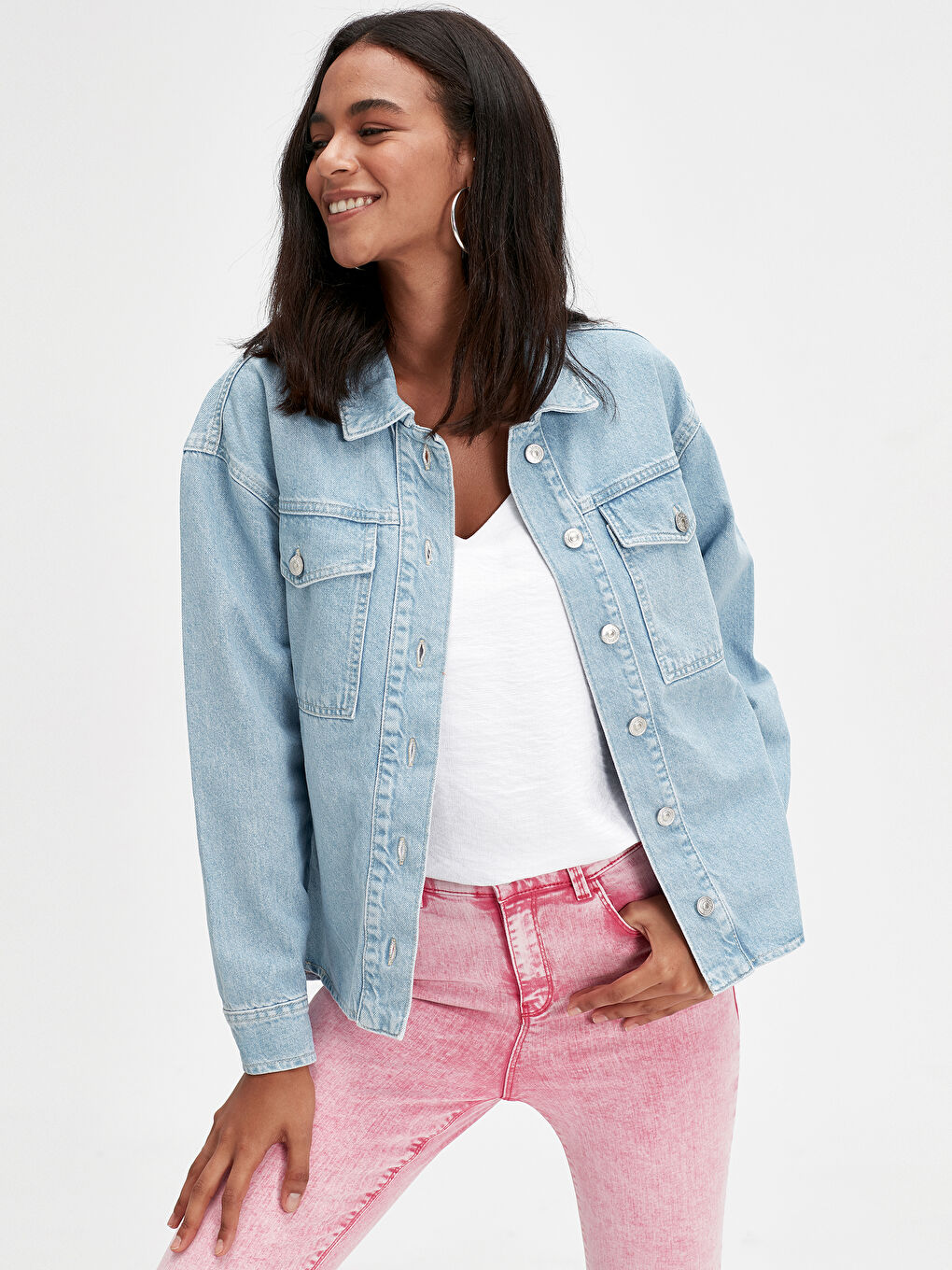 Bej Açık Taş Rengi Yıkamalı Jean Ceket