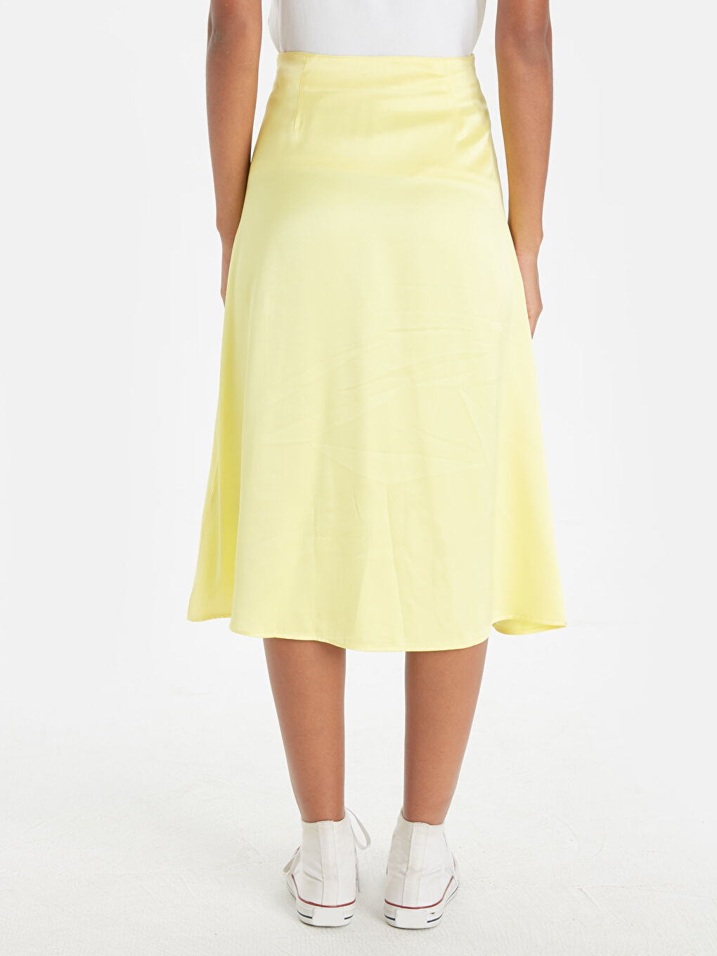 تنورة نسائية بخصر عالي سادة-2