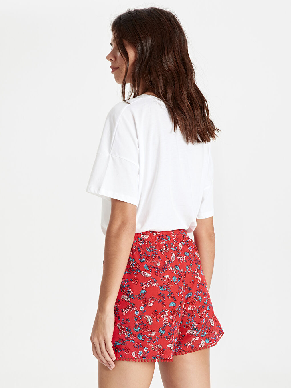 Kırmızı Kadın Şort-2