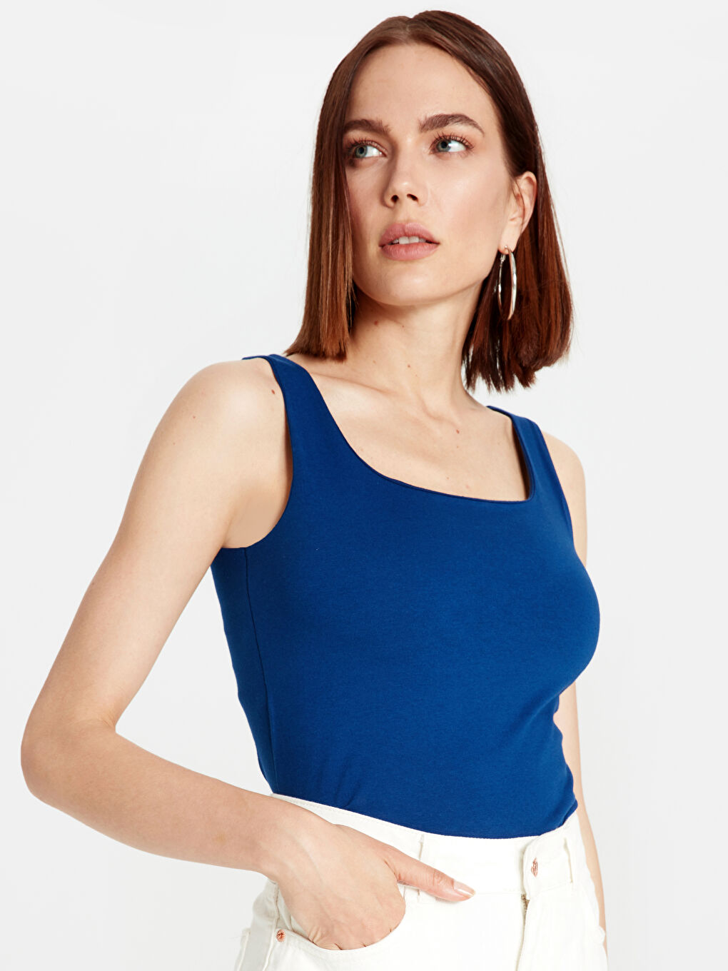 Lacivert Askılı Kadın Atlet