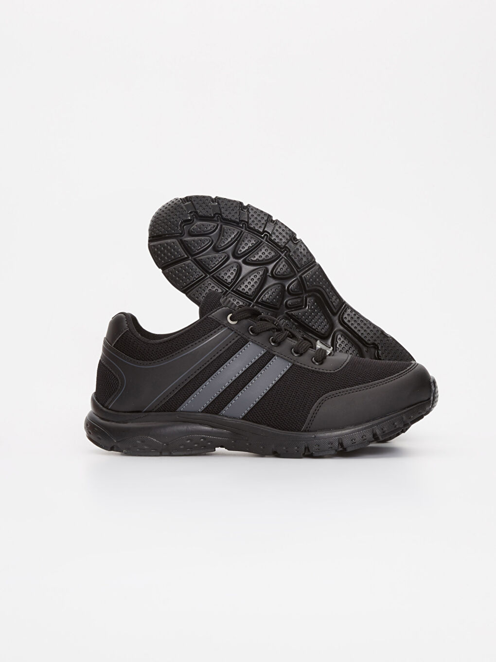 Siyah Kadın Bağcıklı Spor Ayakkabı-3