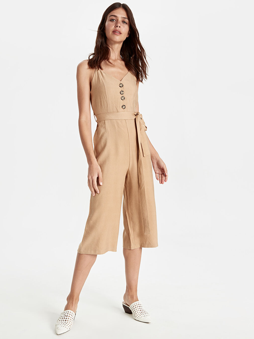 Женщины Коричневый Комбинезон-1