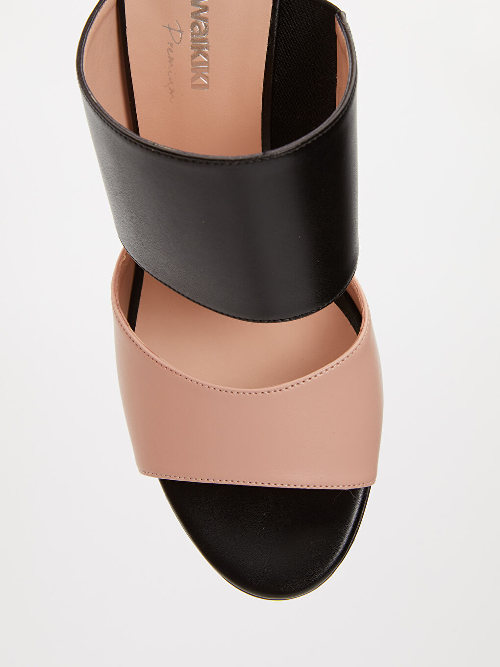 Pembe Kadın Çift Bantlı Topuklu Terlik-6