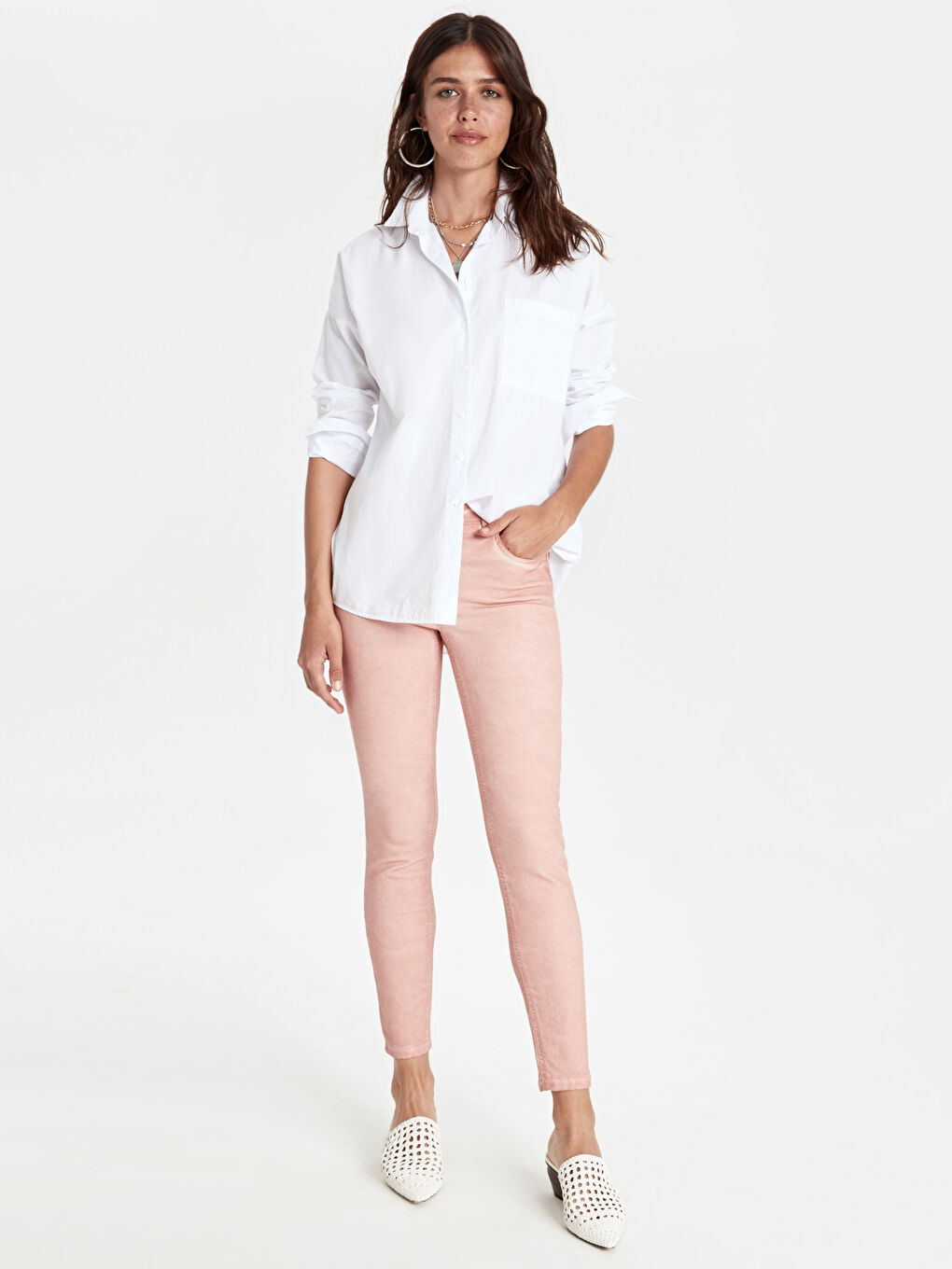 Turuncu Somon Jean Pantolon-1