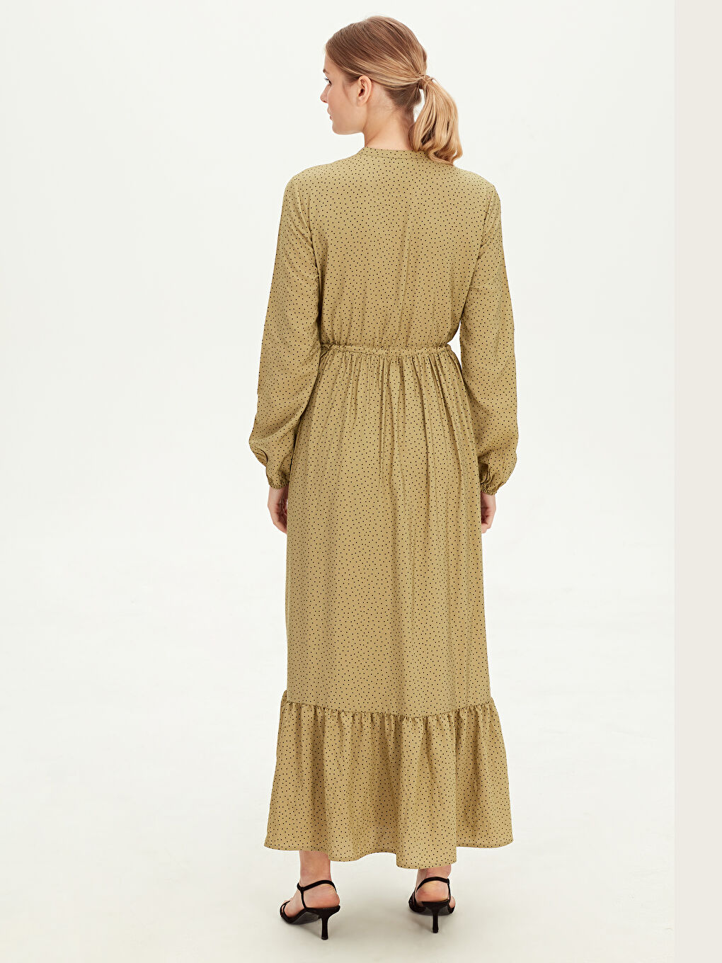 Açık Yeşil Baskılı Elbise-2