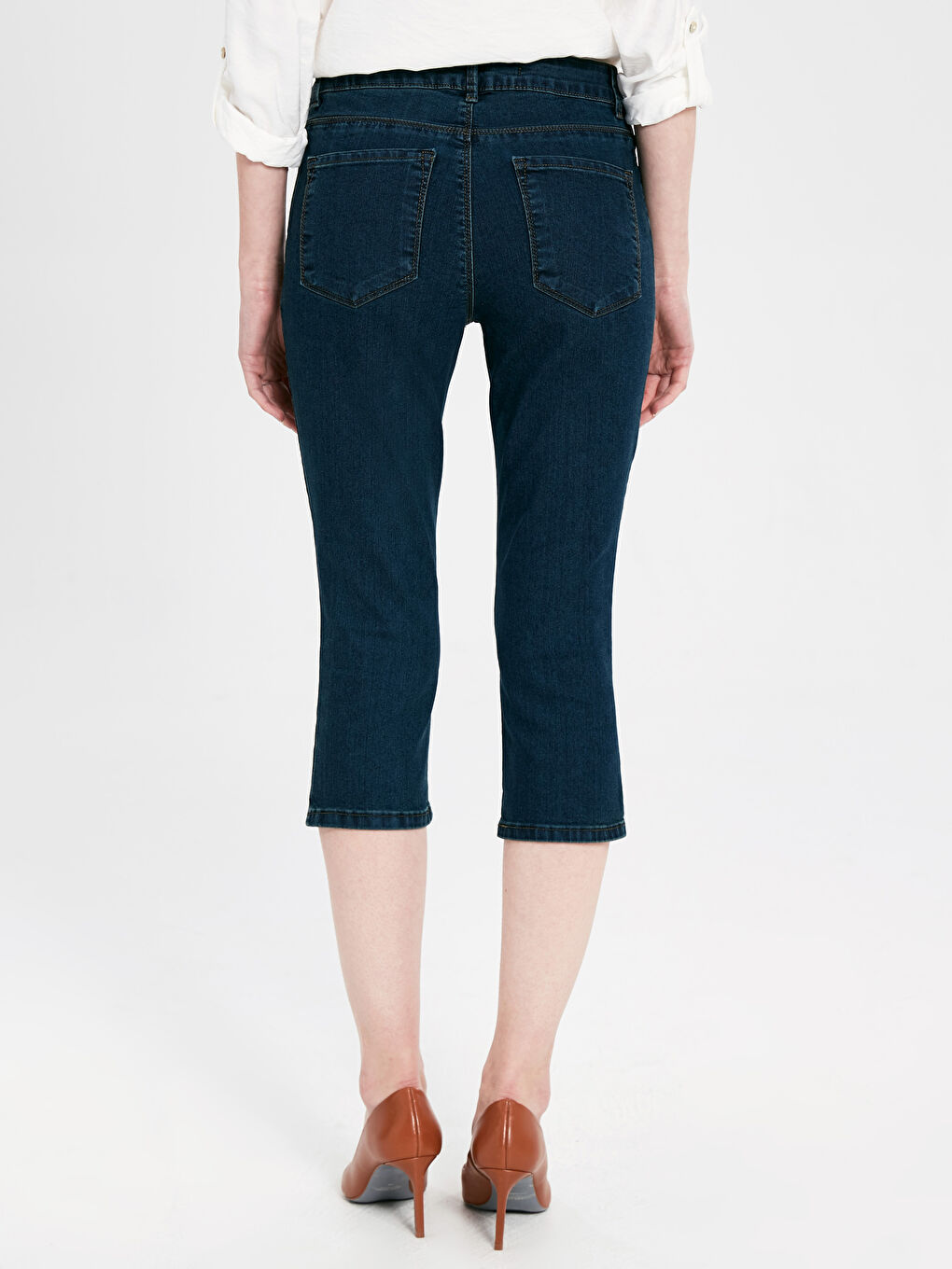 İndigo Dar Fit Kadın Jean Kapri Pantolon-2