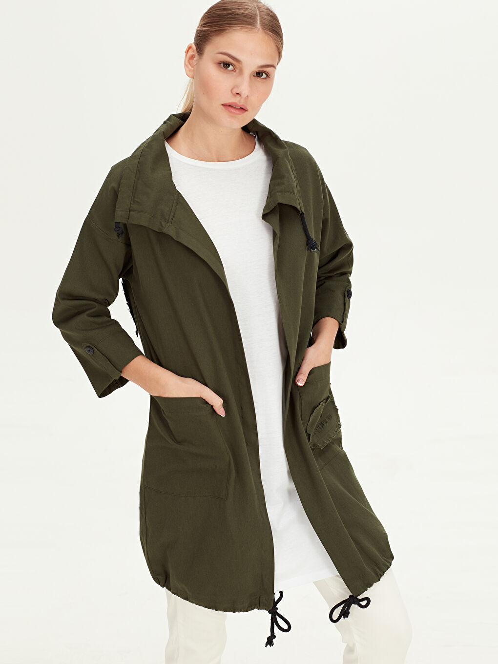 LCW Modest Woman KHAKI Jacket -9SC425Z8-CRR - LC Waikiki