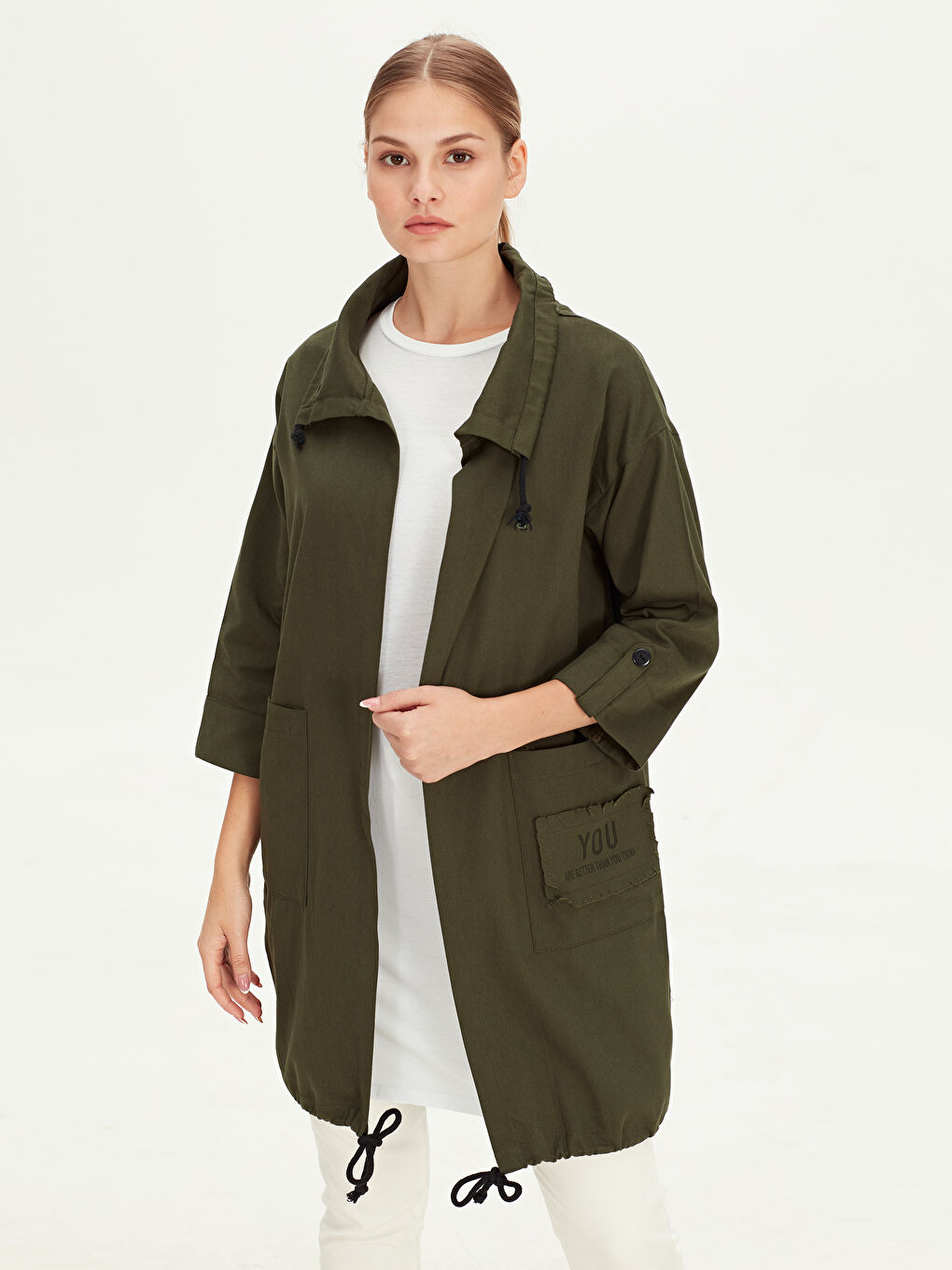 LCW Modest Frau KHAKI Jacke -9SC425Z8-CRR
