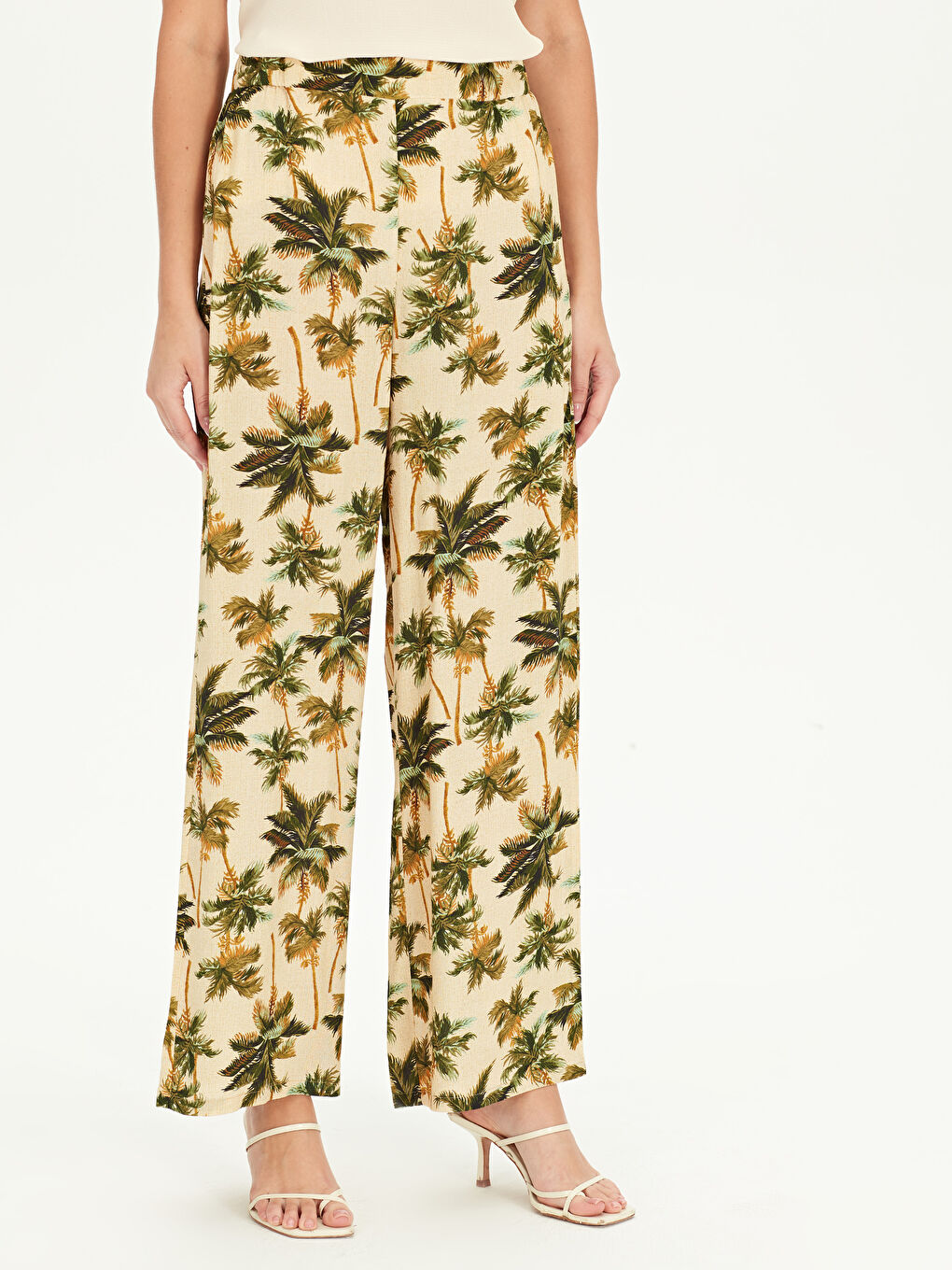 Figured Viscose Palazzo Pants-2