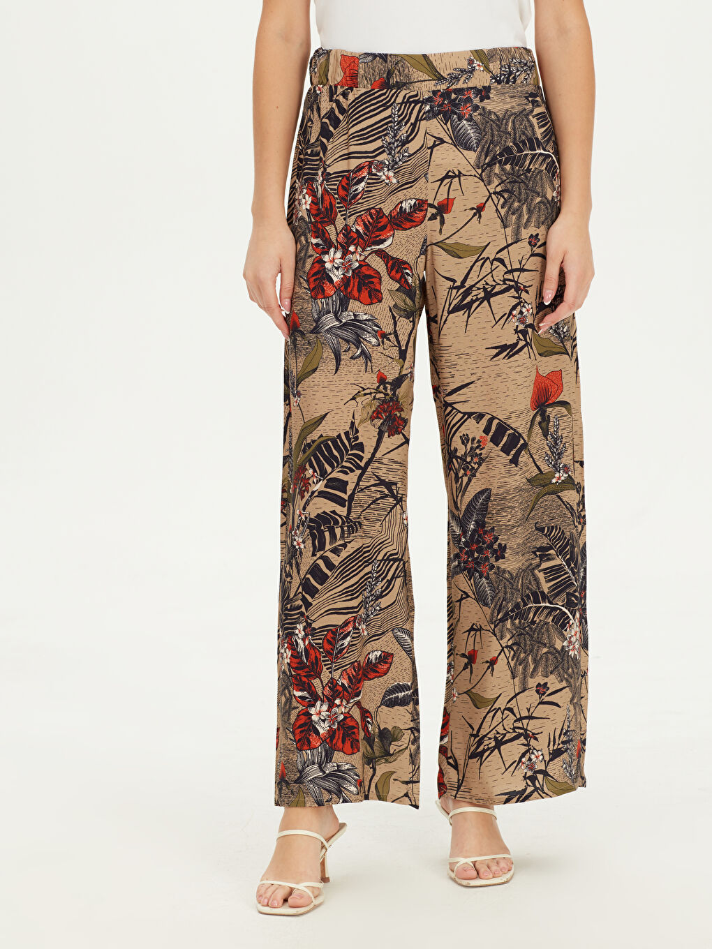 Figured Viscose Palazzo Pants-2