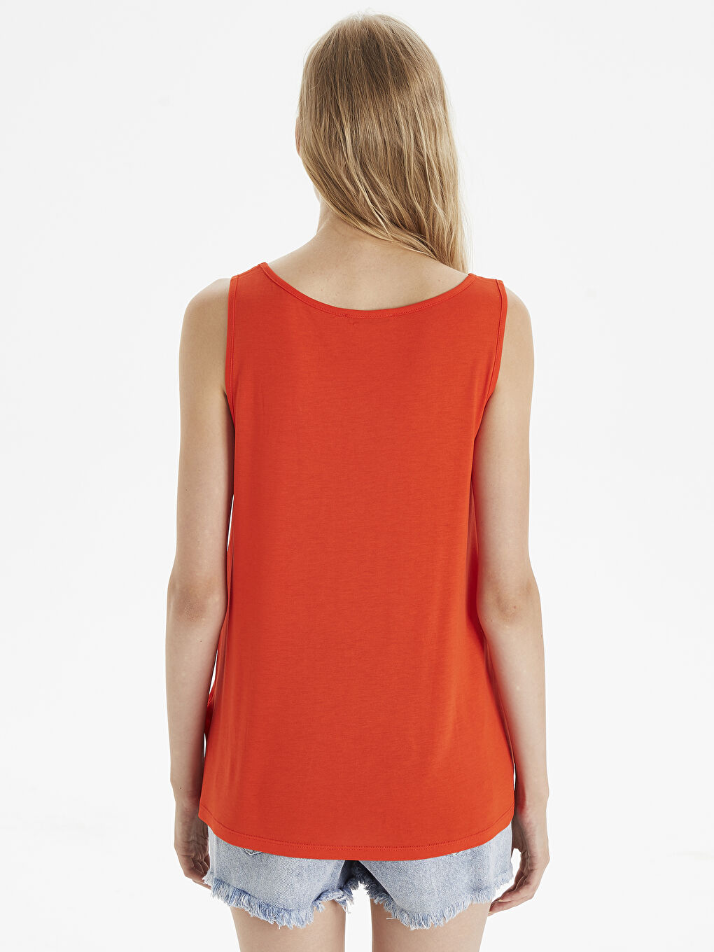 Kırmızı Slogan Baskılı Viskon Kadın Atlet-2