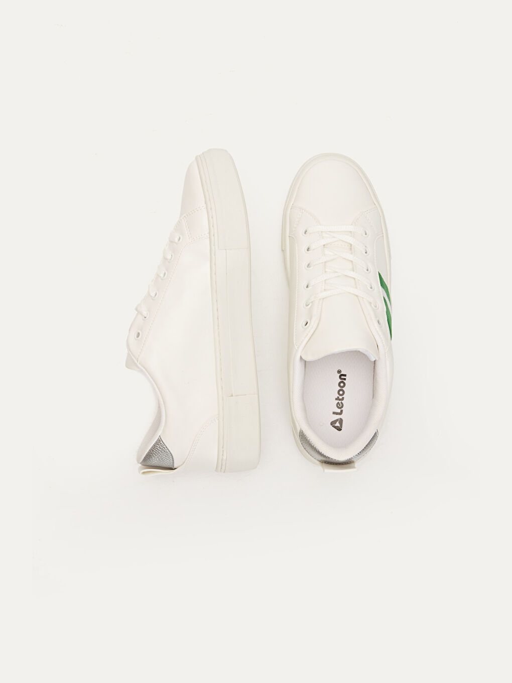 Beyaz Kadın Bağcıklı Spor Ayakkabı-1