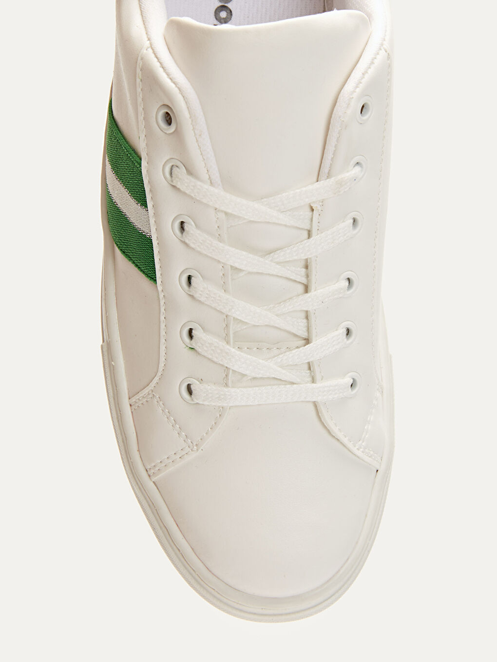 Beyaz Kadın Bağcıklı Spor Ayakkabı-4