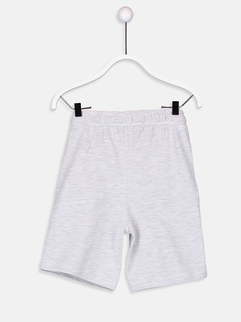 Gri Erkek Çocuk Beli Lastikli Pamuklu Şort-2