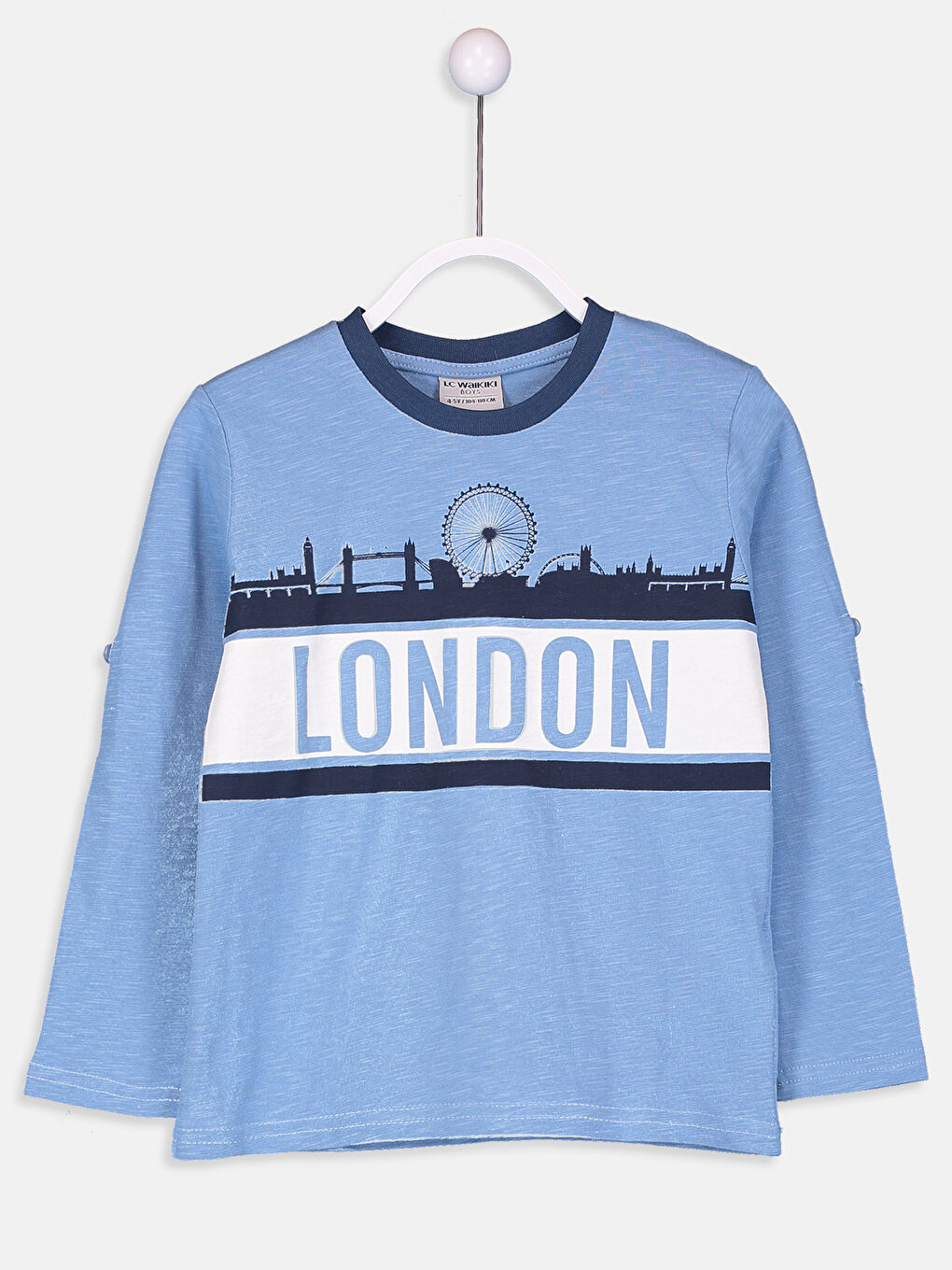 Футболка з довгим рукавом і принтом для хлопчиків з круглим вирізом горловини