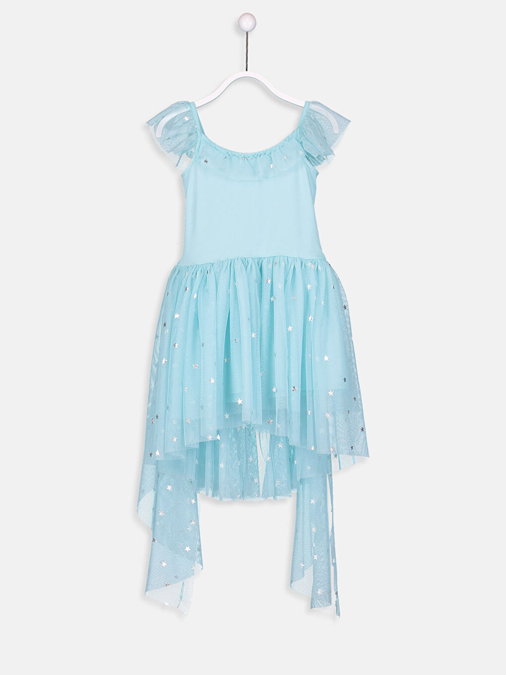 Turkuaz Kız Çocuk Tüllü Elbise ve Toka-1