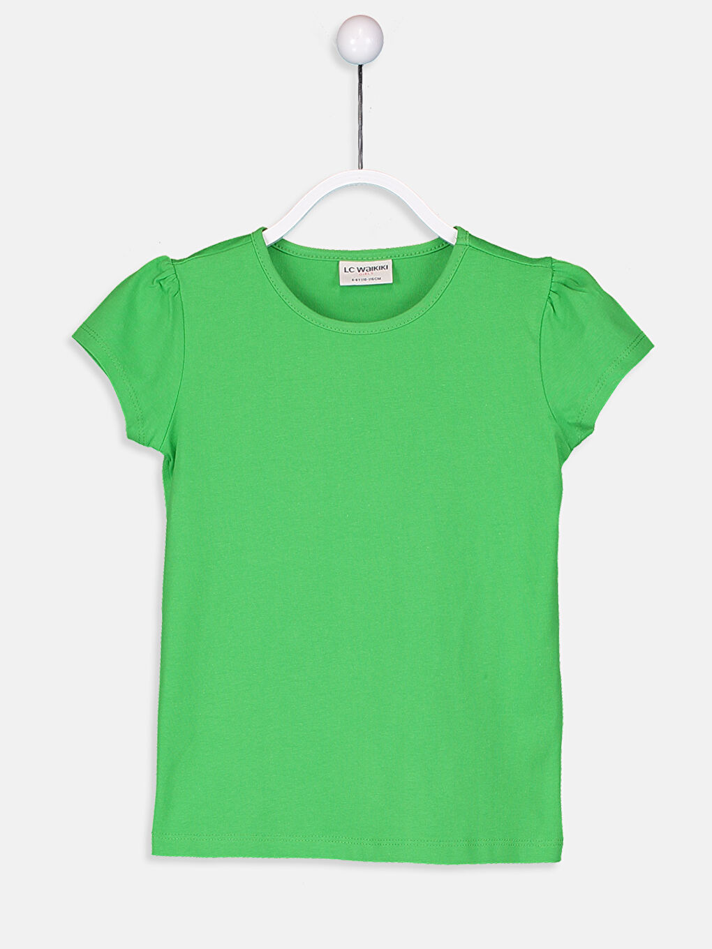 Yeşil Bisiklet Yaka Basic Kısa Kollu Kız Çocuk Tişört