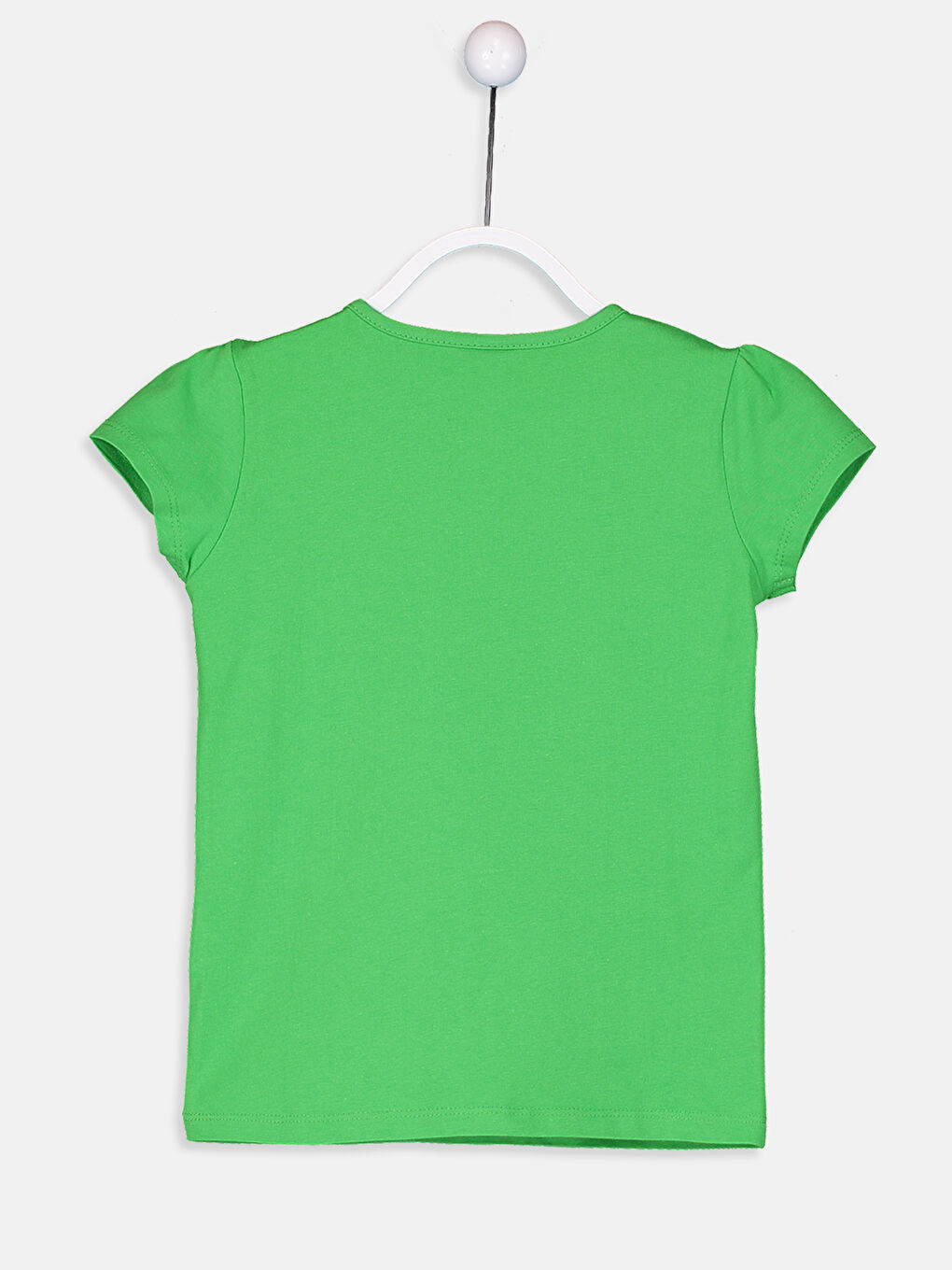 Yeşil Bisiklet Yaka Basic Kısa Kollu Kız Çocuk Tişört-1