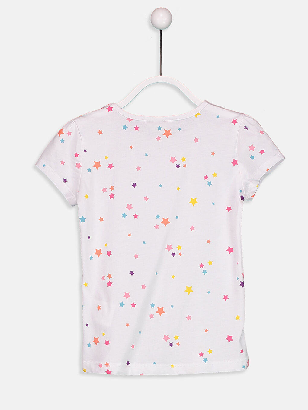 Pembe Bisiklet Yaka Kısa Kollu Kız Çocuk Tişört-1