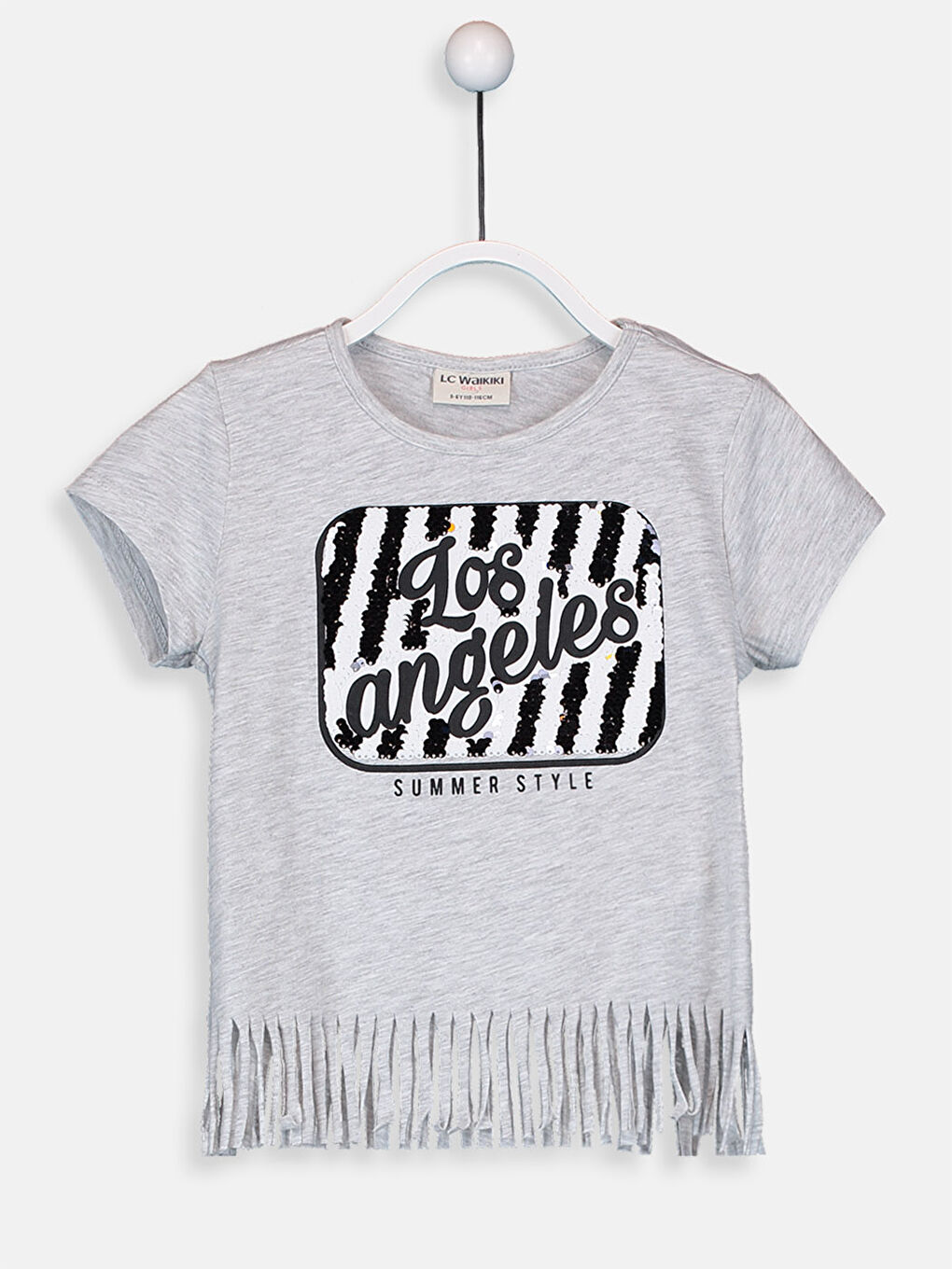 Футболка для дівчаток з круглим вирізом горловини та короткими рукавами-1