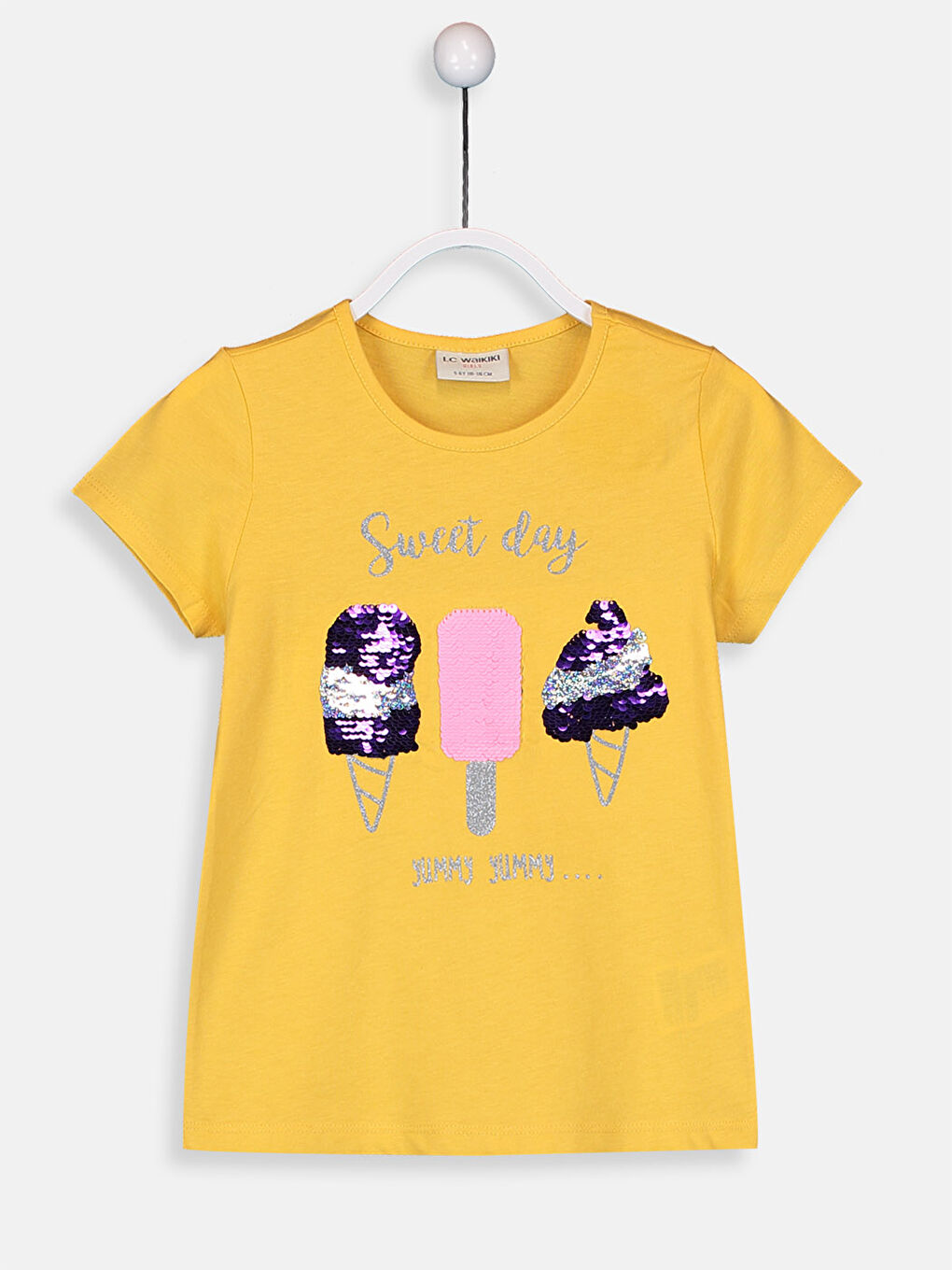 LCW Kids Mädchen T-Shirt aus Baumwolle mit Wendepailletten -9S3548Z4-FVD