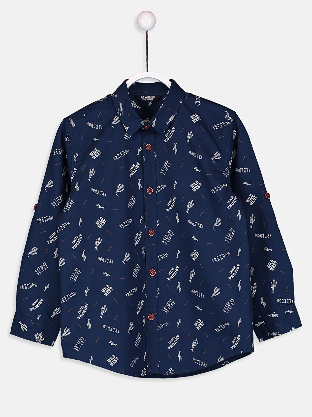 Lacivert Baskılı Gömlek-2