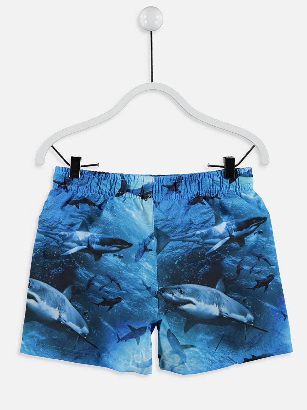 Mavi Baskılı Yüzme Şort-1